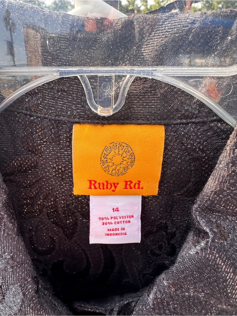 Ruby Rd. Black Embossed Jacket with Orange Label - Picture 3 of 7